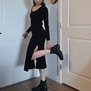 Long sleeve knitted dress